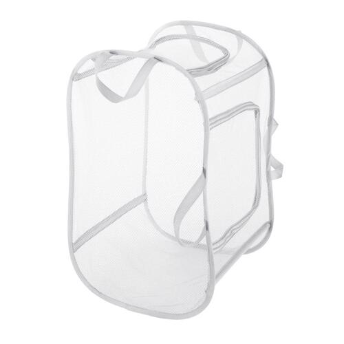 Whitmor 5588-7485-GG Hamper White Fabric Collapsible White