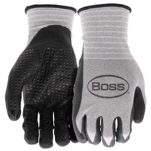 Grip Gloves Unisex Indoor/Outdoor Tactile Black/Gray L Black/Gray Pair