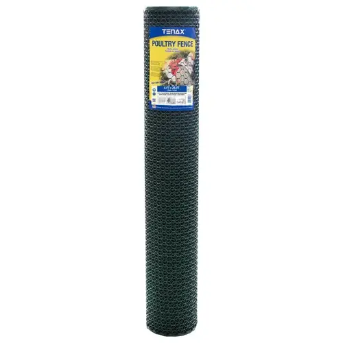 Tenax 72120428 Poultry Fence 4 ft. H X 25 ft. L Polyethylene 3/4" Green