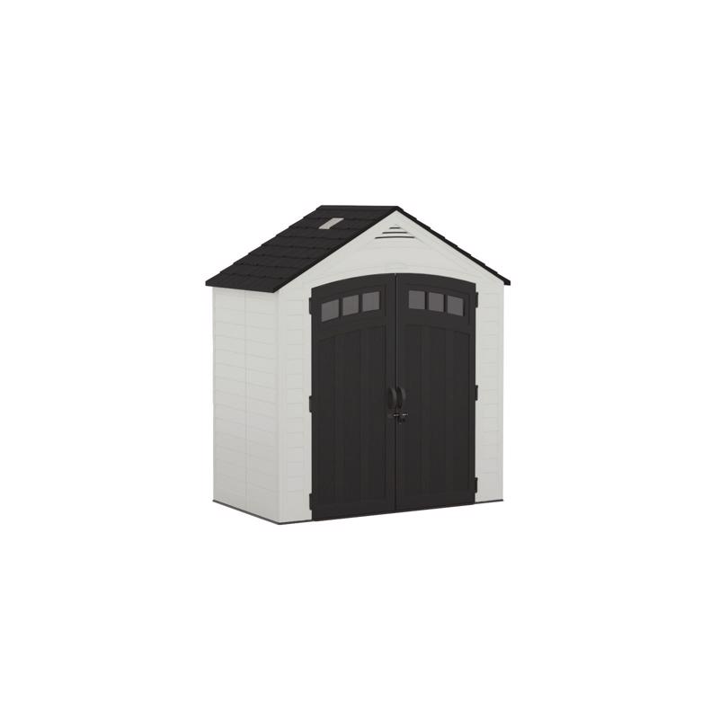 Suncast BMS7405 Storage Shed 7 ft. x 4 ft. Resin Standard Modern with Floor Kit Black/Ice Cube