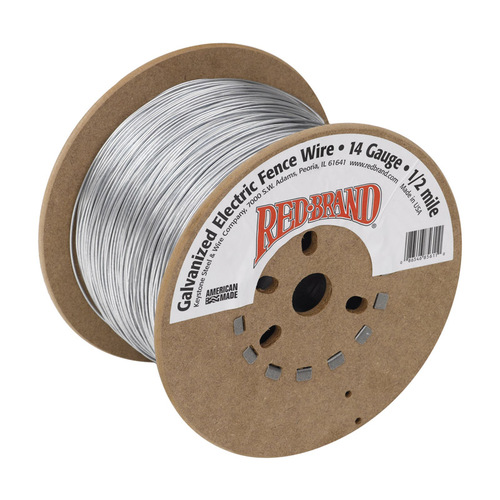 Red Brand 85611 Electric Fence Wire, 14 ga Wire, Steel Conductor, 1/2 mile L