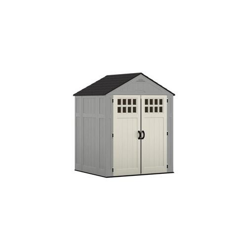 Storage Shed Everett 6 ft. x 5 ft. Resin Vertical Peak with Floor Kit Dove Gray