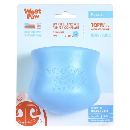 West Paw ZG084AQA Pet Toy Zogoflex Blue Plastic Toppl Large Blue