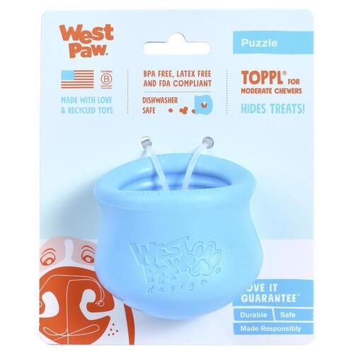 West Paw ZG083AQA Pet Toy Zogoflex Blue Plastic Toppl Small Blue