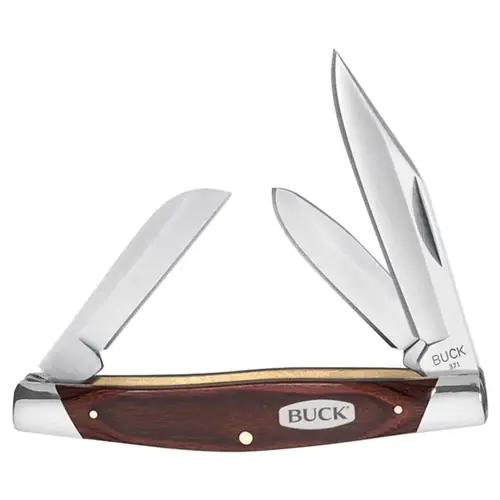 Pocket Knife Brown 420J2 Stainless Steel 3.88" Stockman