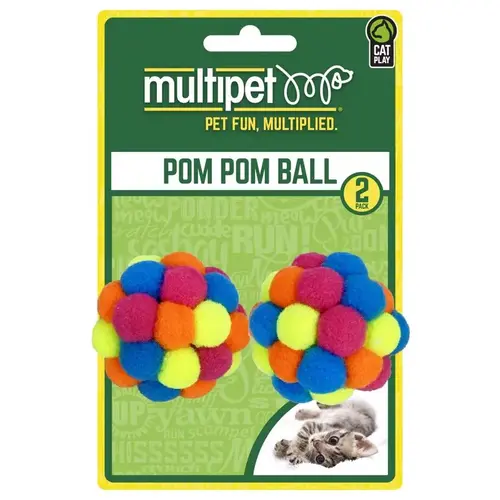 Cat Toy Assorted Pom Pom Ball Assorted