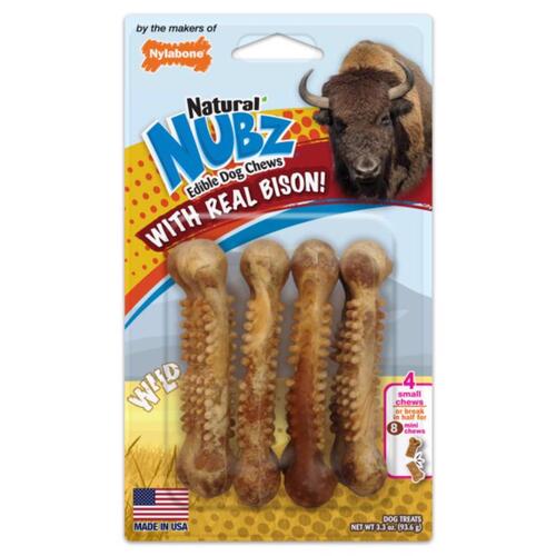Nylabone NEN301VP4W Chews Nubz Wild Bison For Dogs 7.25"