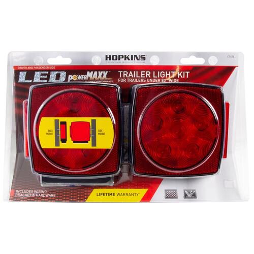 LED Light Kit Red Square Stop/Tail/Turn Red