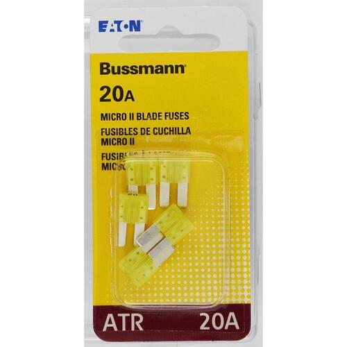 Bussmann BP/ATR-20-RP Blade Fuse 20 amps ATR Yellow Yellow