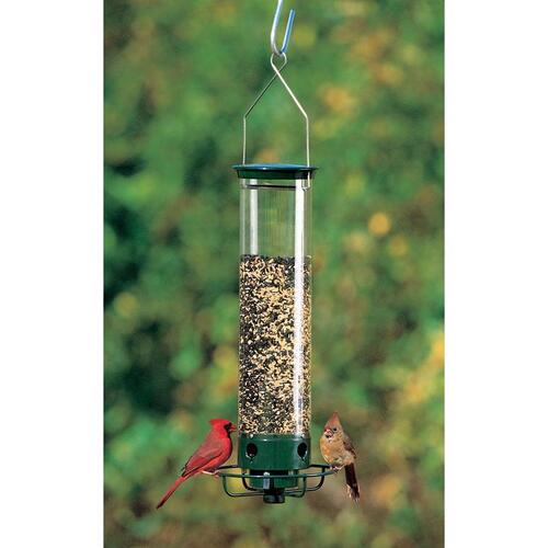 Bird Feeder Flipper Wild Bird 5 lb Plastic Tube 4 ports Green