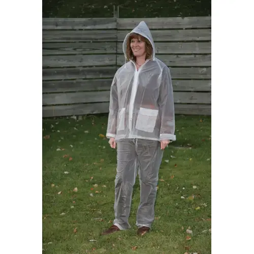 Three Piece Rain Suit Clear Vinyl Small Clear