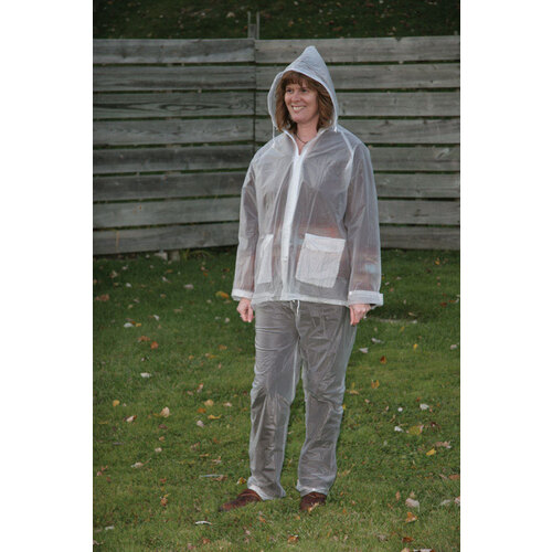 Three Piece Rain Suit Clear Vinyl X-Large Clear