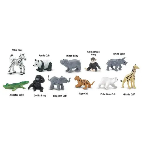 Zoo Babies Toy Toob Plastic Multicolor 11 pc Multicolor