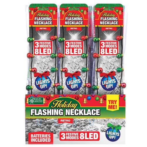 Holiday Flashing Necklace Christmas