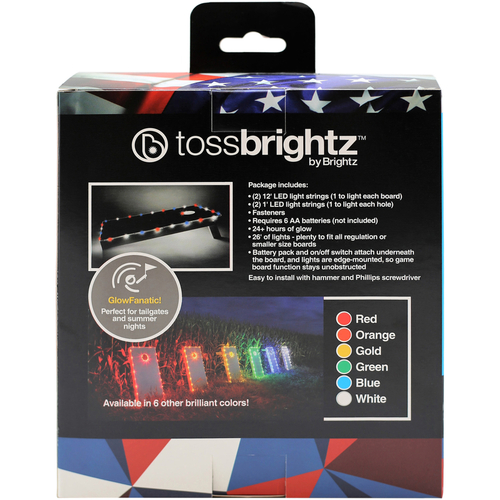 Brightz A7453 LED Light Strings Toss Patriotic Corn Hole ABS Plastic Blue/Red/White