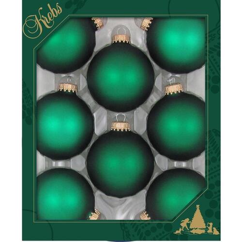 Ornament Green Velvet Ball Green Velvet - pack of 12
