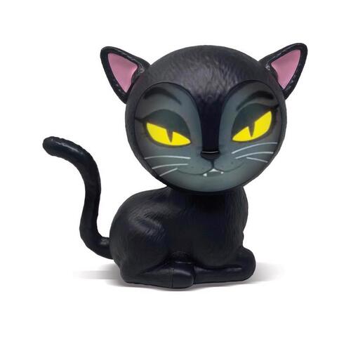 ANIMAT3D MSPETC Halloween Decor Eek the Cat 8" Talking Animated Black