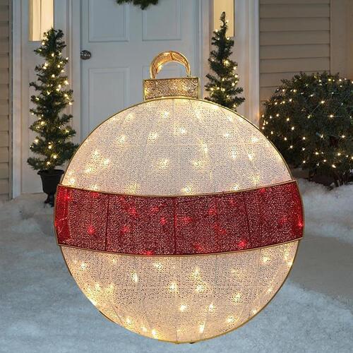 Yard Decor LED Red/White Ornament 3 ft.