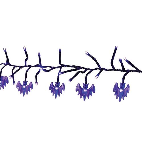 Celebrations 34968-71 Lights Purple 120 ct 9 ft. LED Bat Garland