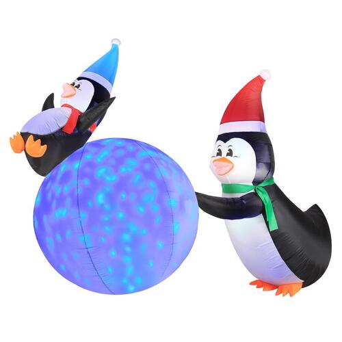 Occasions 28840 Inflatable LED Blue Penguins and Snowball 5 ft.