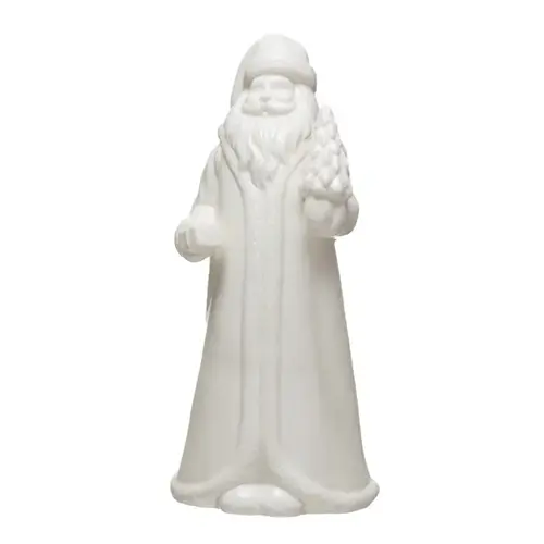 Figurine White Santa Claus 10" White - pack of 6