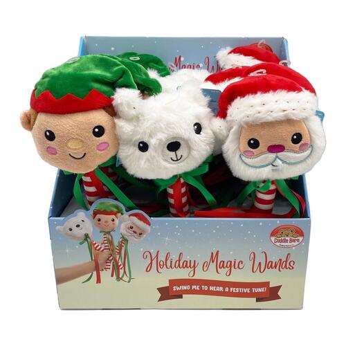 Cuddle Barn CB22383 Indoor Christmas Decor Green/Red/White Santa/Elf/Polar Bear 11" Green/Red/White