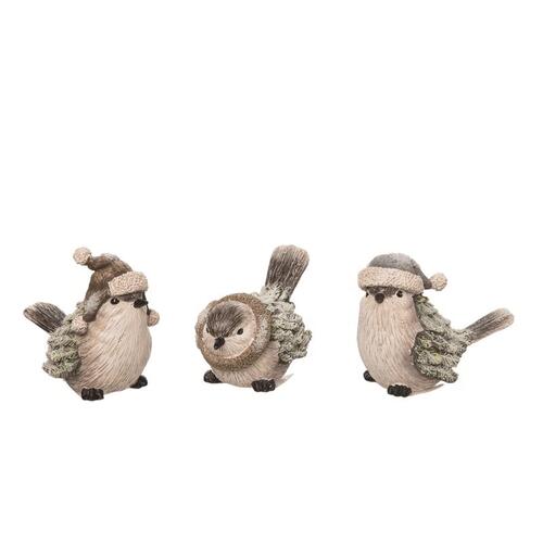 Figurine Assorted Snowbound Bird 4" Assorted - pack of 6