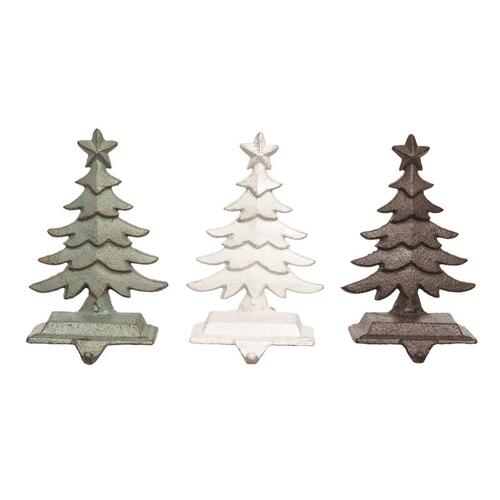 Stocking Holder Assorted Rustic Tree 7" Assorted