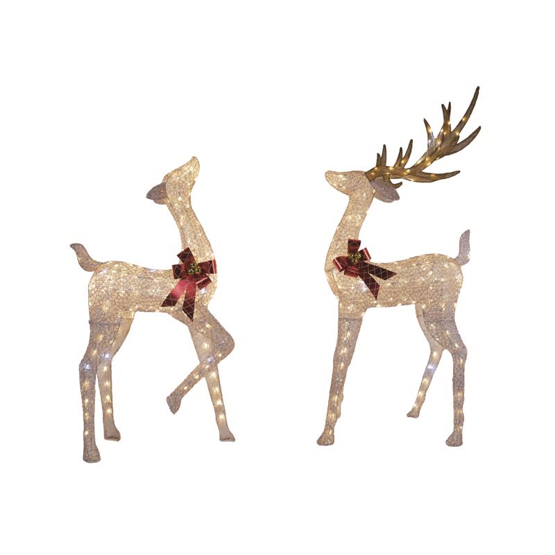 Celebrations 20DH1217S Yard Decor LED Warm White Buck/Doe 6 ft.