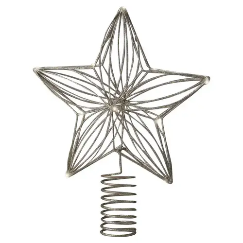 Tree Topper LED Gold Star 9" Glitter