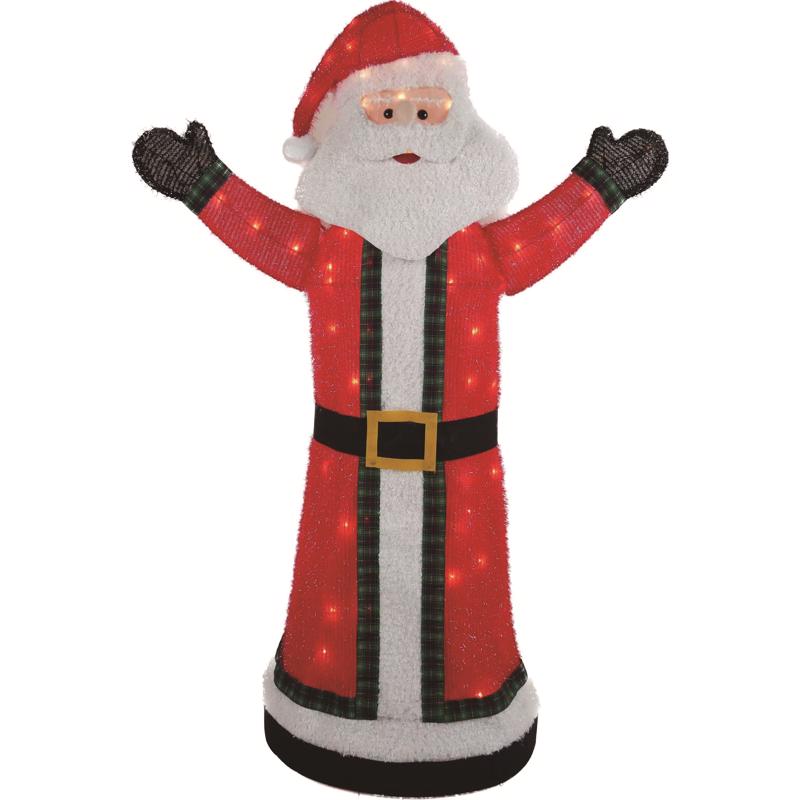 Celebrations DH940932-1 Yard Decor Tinsel Santa 4.75 ft.