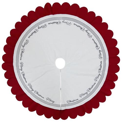 Tree Skirt Home Red/White Merry Christmas 26.8" Red/White - pack of 4