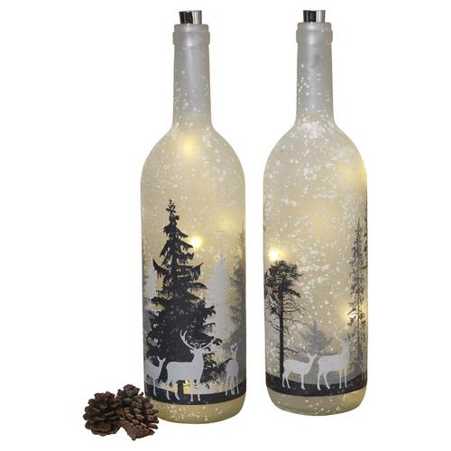 Bottle Multicolored Forest Scene 14.5" Multicolored - pack of 6