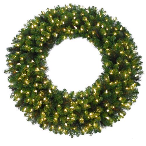 Wreath Platinum 26" D LED Prelit Warm White Mixed Pine