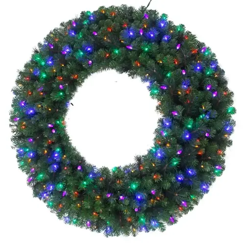 Wreath Platinum 26" D LED Prelit Multicolored Mixed Pine - pack of 4