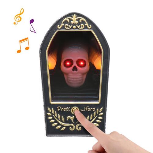 Halloween Decor 7.25" Infinity Mirror Skull Mirror Greeter