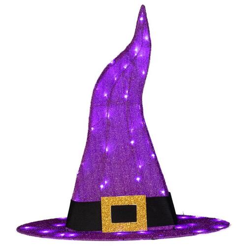 Gemmy 550540 Yard Decor Purple 50 ct 30" LED Prelit Witch Hat