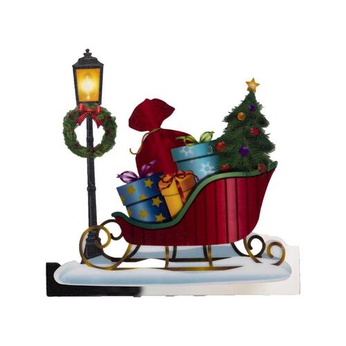 Sleigh LED Multicolored Window Clings 9.84" Multicolored - pack of 12