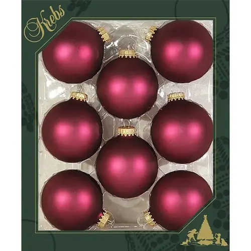 CHRISTMAS BY KREBS CBK00180 Ornament Garnet Velvet Ball 2-5/8" Garnet Velvet