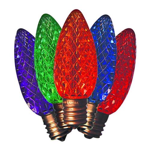 Christmas Light Bulbs LED C9 Multicolored 25 ct Replacement