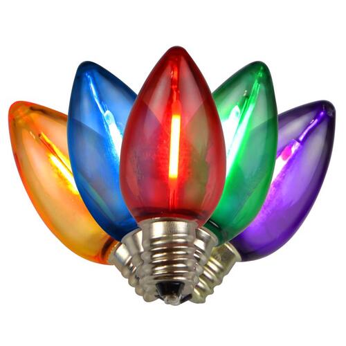 Christmas Light Bulbs LED C7 Multicolored 25 ct Replacement