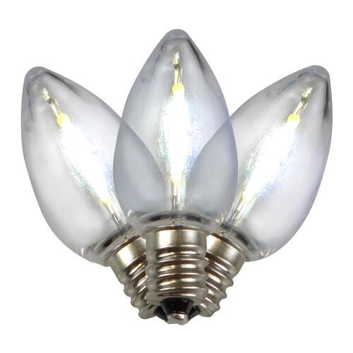 Christmas Light Bulbs LED C7 Pure White 25 ct Replacement