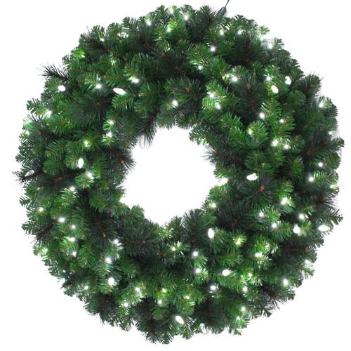 Wreath Platinum 26" D LED Prelit Pure White Pine - pack of 4