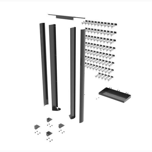 EBSCO INDUSTRIES INC 1021891-03 4-Sided Battery Rack 64" H X 5.5" W Black Metal Conversion Kit for 9780503 Black