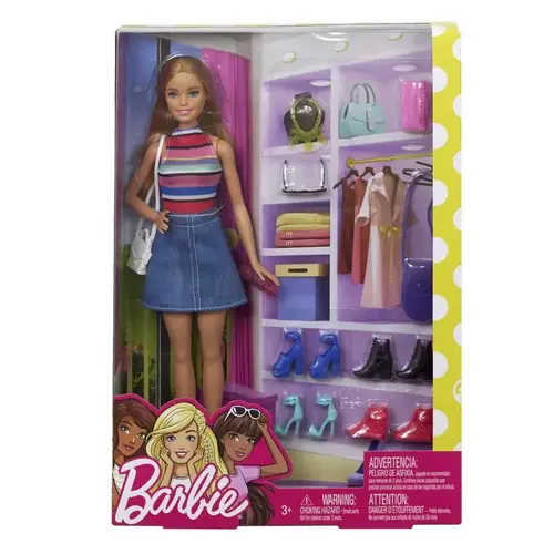 Barbie Doll and Accessories Set Plastic Multicolored 11 pc Multicolored