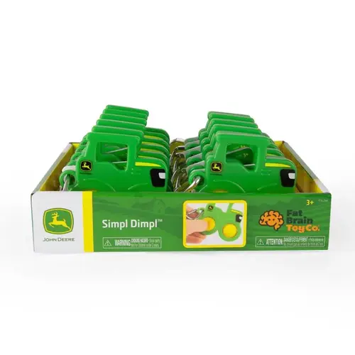 Simpl Dimpl Tractor John Deere Plastic/Silicone Green/Yellow Green/Yellow - pack of 12