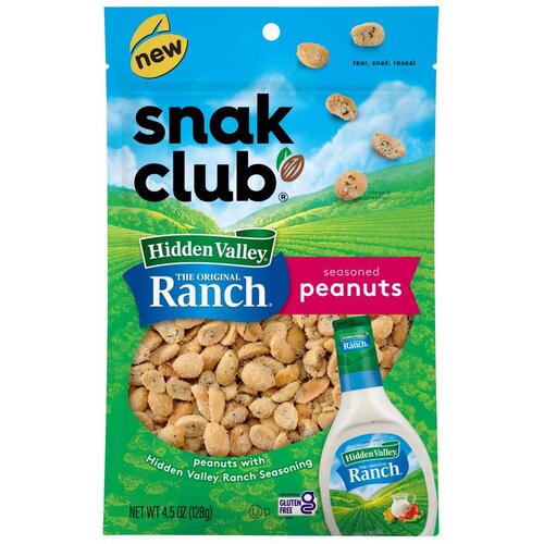 SNAK CLUB 1721704 Peanuts Hidden Valley Ranch 4.5 oz Bagged