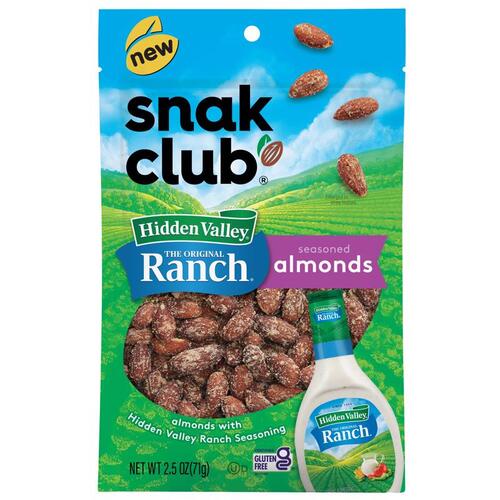 SNAK CLUB 1721706 Almonds Hidden Valley Ranch 2.5 oz Bagged
