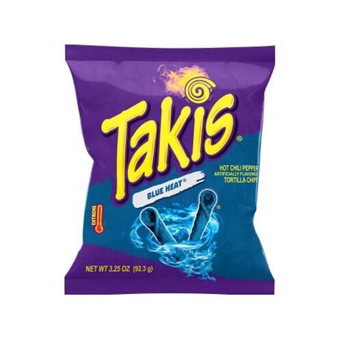 Takis BAR48116 Tortilla Chips Blue Heat 3.25 oz Bagged