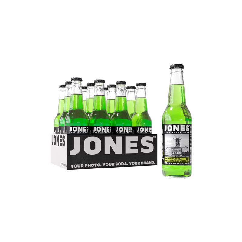 Jones Soda JU-407-XCP24 Cane Sugar Soda Green Apple 12 oz